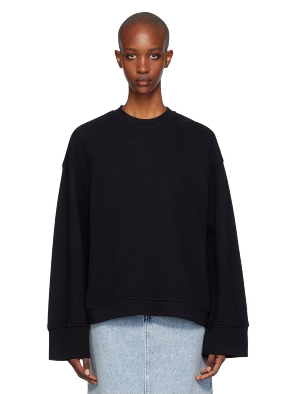 The Frankie Shop Talia Sweatshirt in Black Small